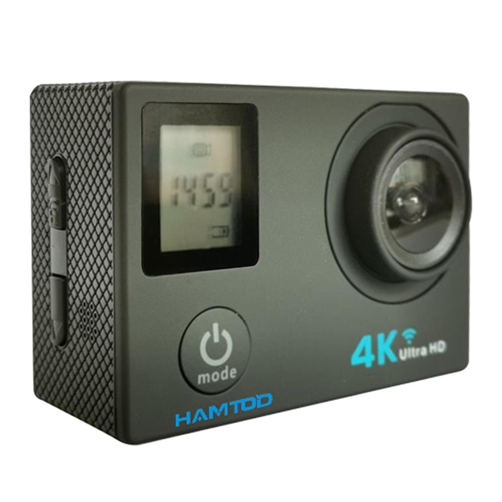 HAMTOD H12 UHD 4K WiFi  Sport Camera with Waterproof Case, Generalplus 4247, 0.66 inch + 2.0 inch LCD Screen, 170 Degree Wide Angle Lens (Gold)