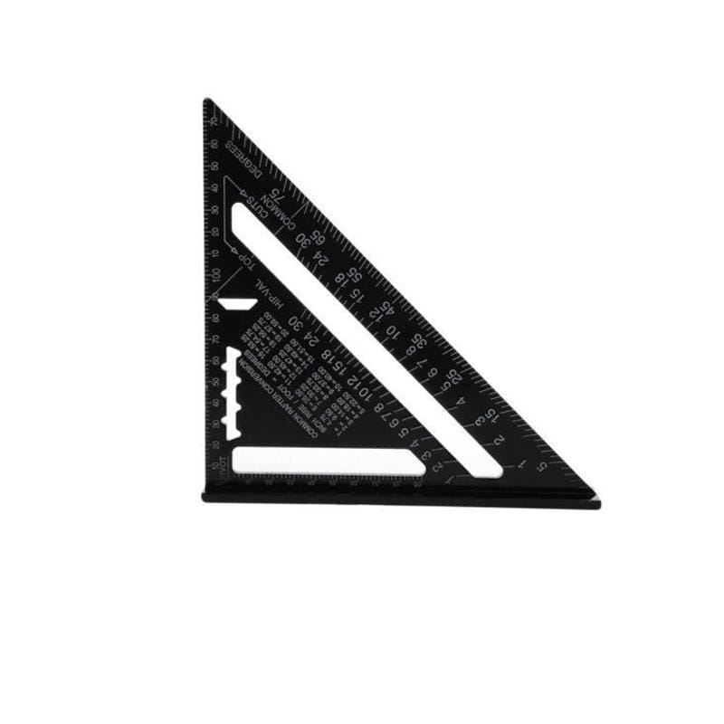 7 Inch Aluminum Profile Black Oxide 90 Degree 45 Degree Triangle Square Ruler (7 Inch Imperial)