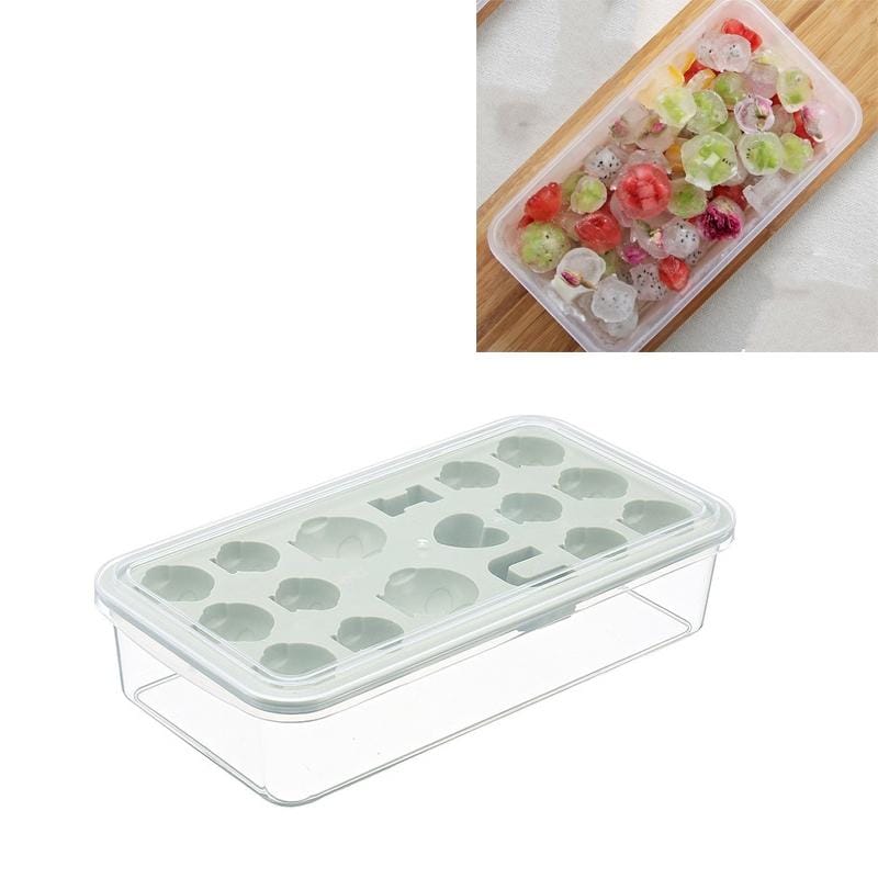 Creative DIY Home Ice Cream Mold Ice Lattice Penguin Shape Homemade Ice Cubes with Lid Ice Box (Green)