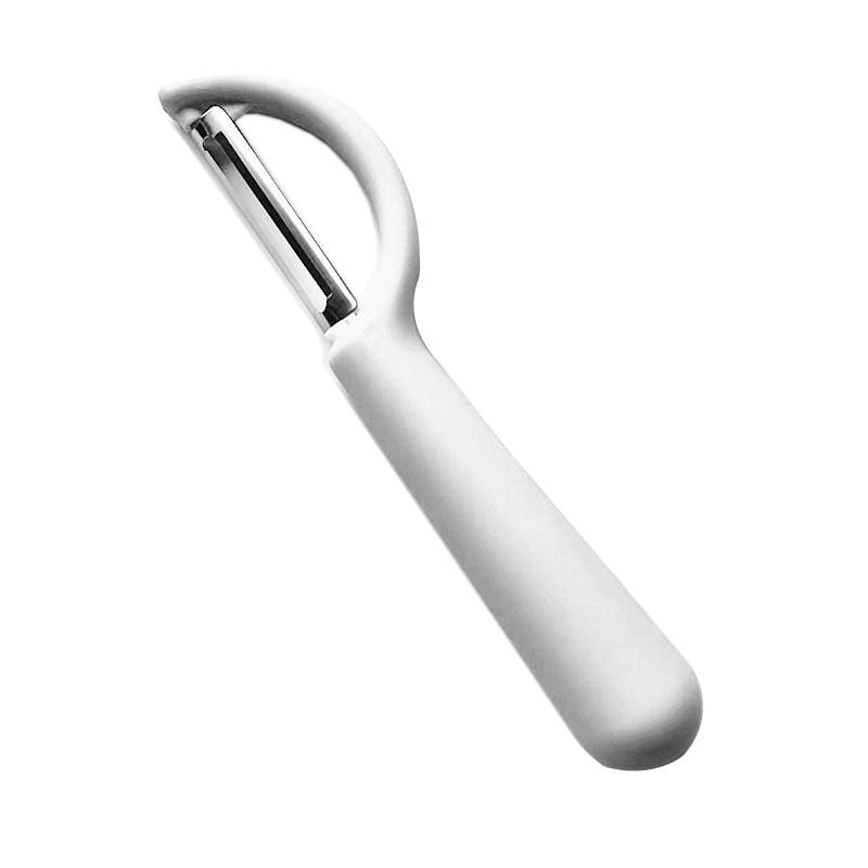4 PCS Stainless Steel Round Handle Peeler Sugar Cane Scraper  Fruit Plane (White)