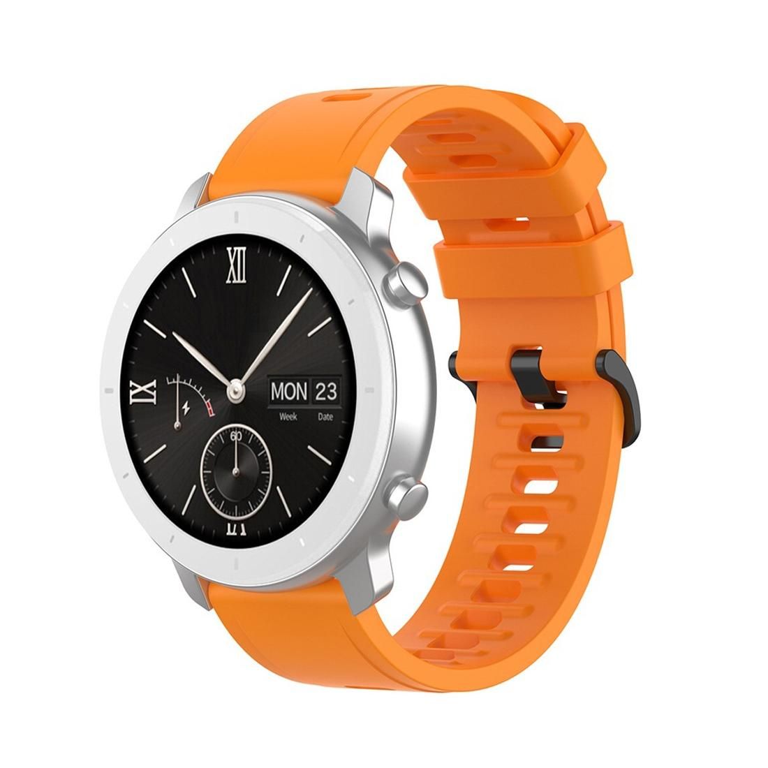 For Amazfit GTR Silicone Smart Watch Replacement Strap Wristband, Size:22mm (Orange)