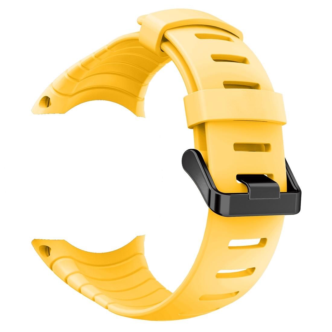 For Sunnto Core Series Square Steel Buckle Silicone TPU Watch Bands (Yellow)