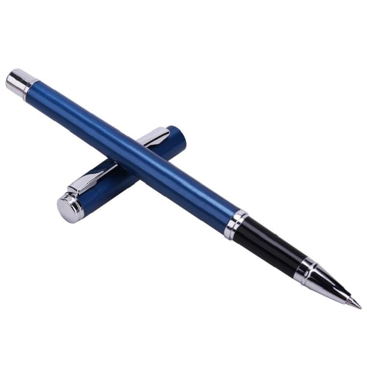 3 PCS Deli S82 Metal Business Gel Pen Male And Female Student Office Carbon Pen (Metallic Blue)