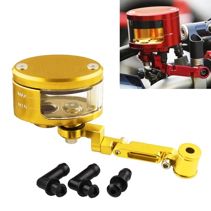 Motorcycle Modification Parts Front Brake Fluid Oil Universal Brake Oil Cup for Kawasaki / Suzuki (Gold)