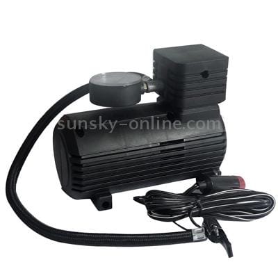 Mini Auto Air Compressor with Car Charger, 12V / 250 PSI (Black)