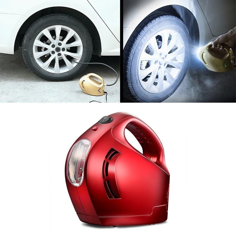DC 12V 100W Four In One Portable  Car Tire Pump Inflatable Pump (Red)