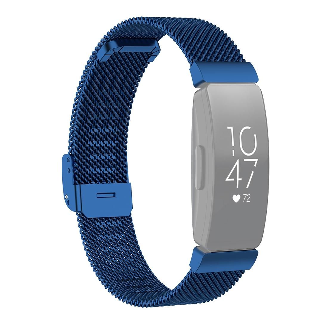 Stainless Steel Metal Mesh Wrist Strap Watch Band for Fitbit Inspire / Inspire HR / Ace 2, Size: L (Dark Blue)