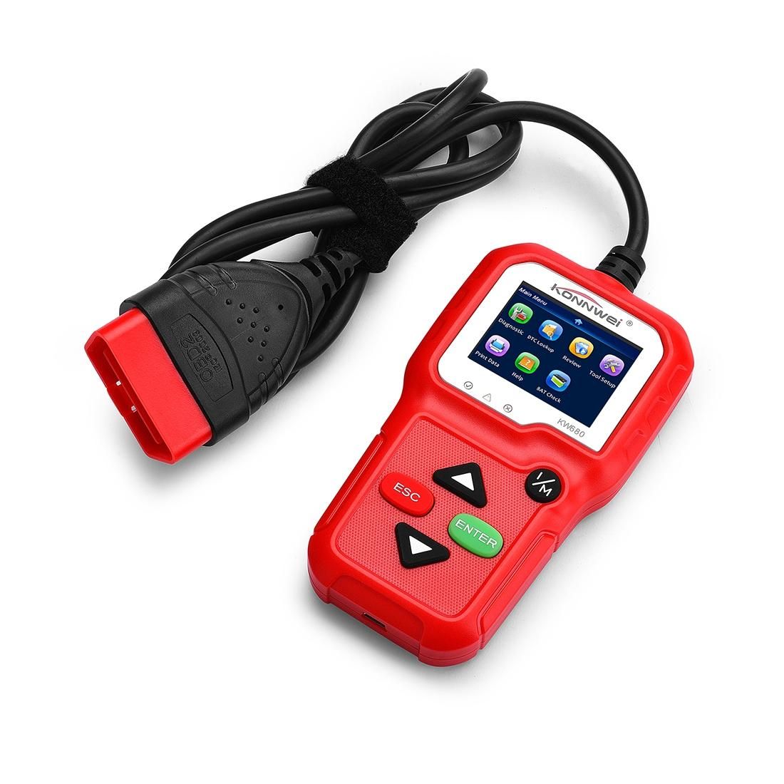 KW680 Mini OBDII Car Auto Diagnostic Scan Tools  Auto Scan Adapter Scan Tool (Red)