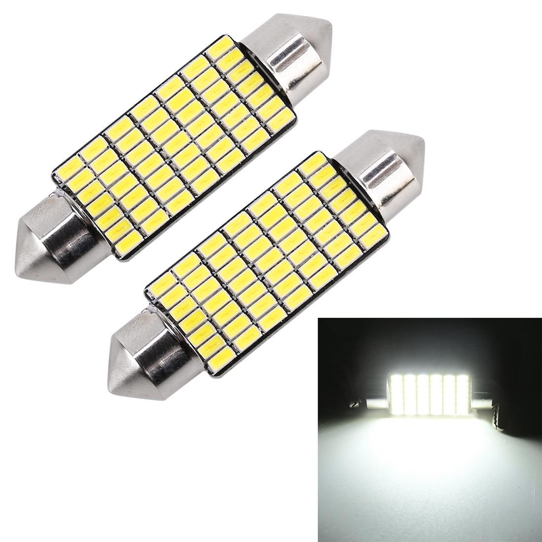 2 PCS 41mm DC12V / 1.2W / 6000K / 80LM 49LEDs SMD-3014 Car License Plate Light / Dome Light, with Decoder