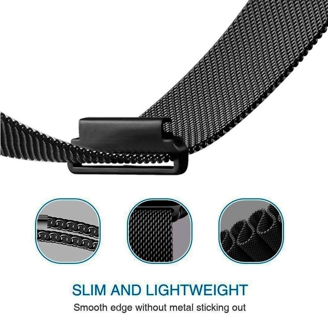 22mm For Huawei Watch GT2e GT2 46mm Milanese metal strap (Black)
