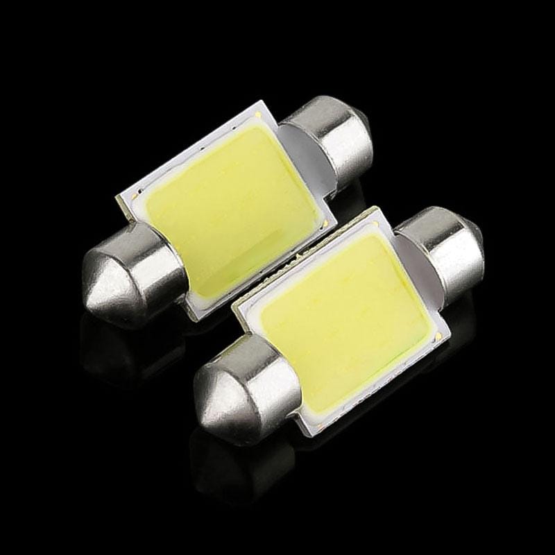 1 Pair 36mm 1.5W White  LED Car Signal Light Bulb