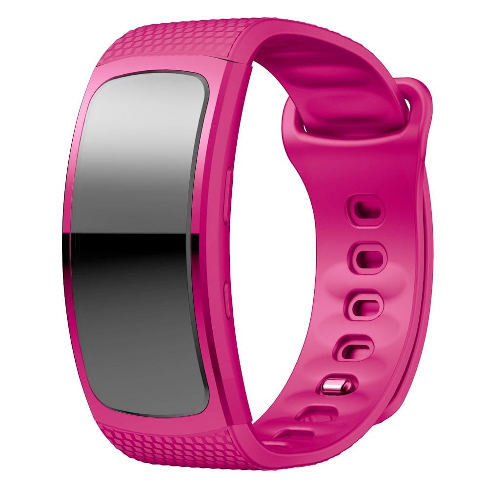 Silicone Wrist Strap Watch Band for Samsung Gear Fit2 SM-R360, Wrist Strap Size:150-213mm (Rose Red)