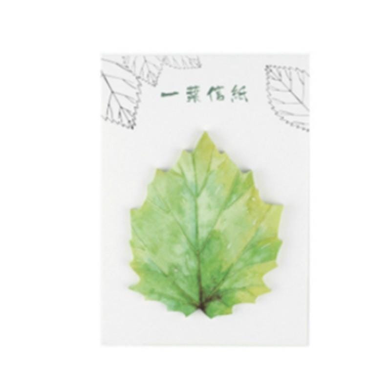 4 PCS Leaf Memo Pad Sticky Note Paper Sticker Stationery (Light green)
