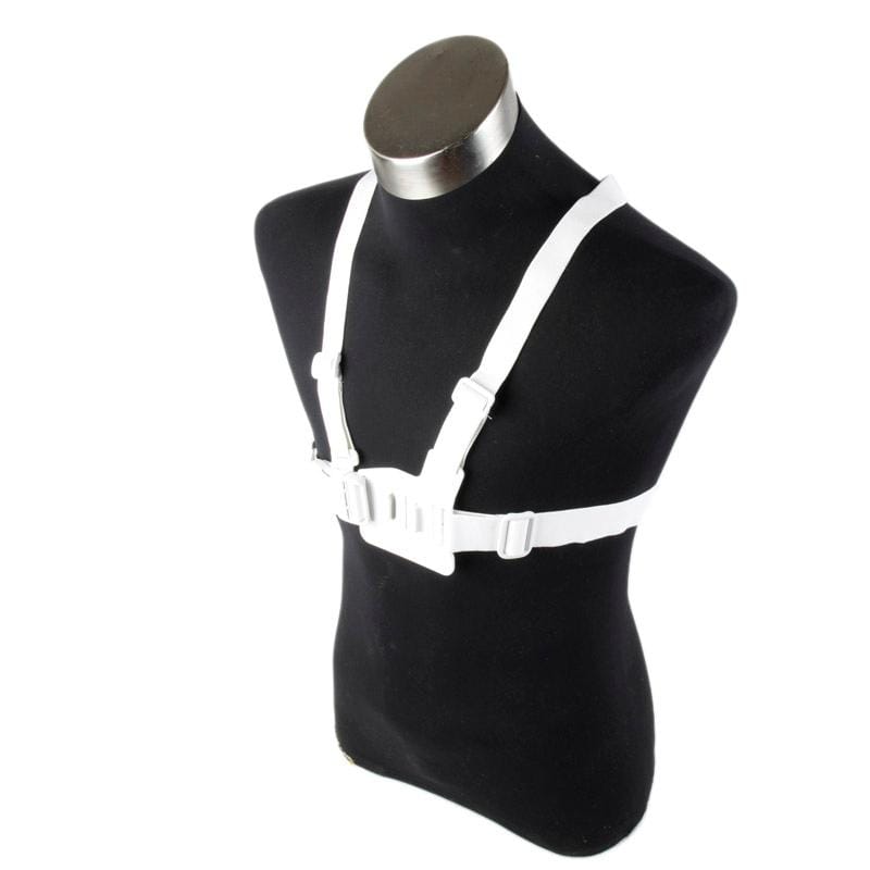 TMC HR47 Chest Belt for GoPro  NEW HERO /HERO6   /5 /5 Session /4 Session /4 /3+ /3 /2 /1, Xiaoyi and Other Action Cameras (White)