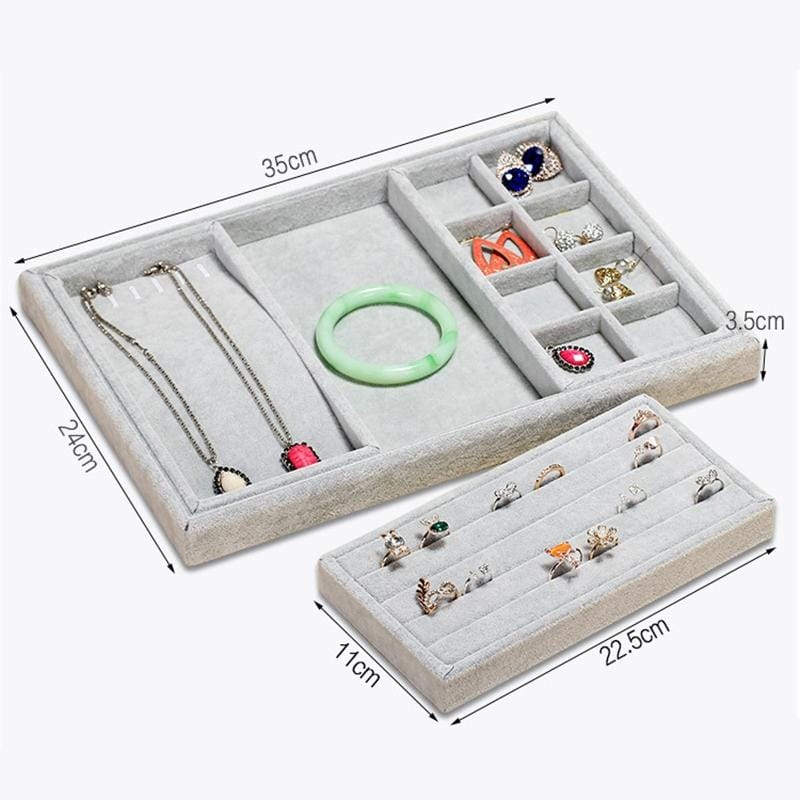 Creative Multi-function Desktop Jewelry Suede Storage Box (Coffee)