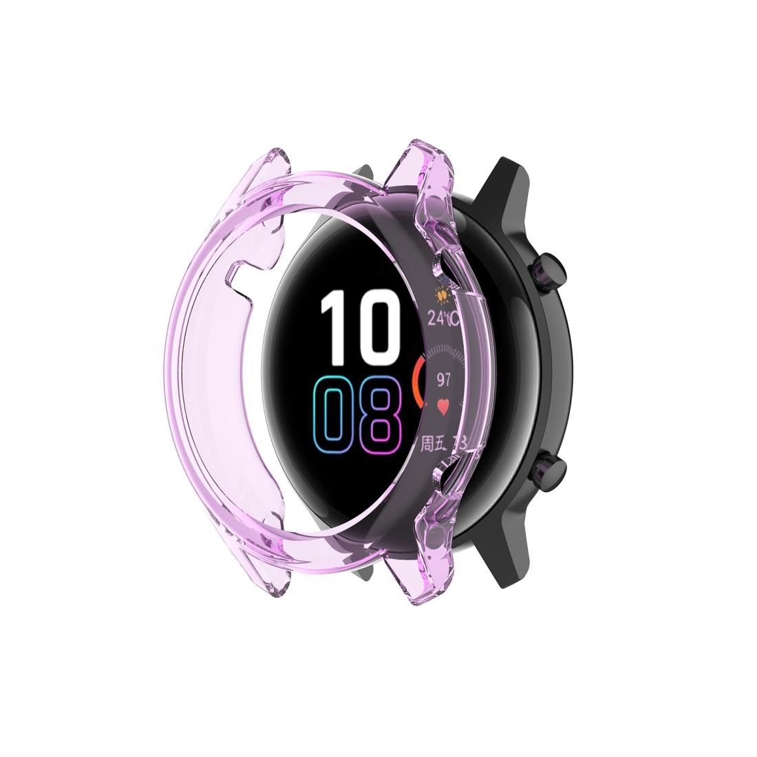 For Huawei Honor Magic watch2 42mm TPU Wrapped Empty Half Case Watch Case (Transparent Purple)