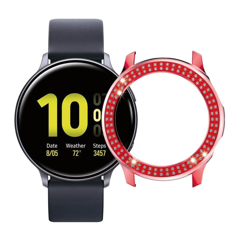 For Galaxy Active2 40mm / 44mm PC Double Row Diamond Watch Case (Red)