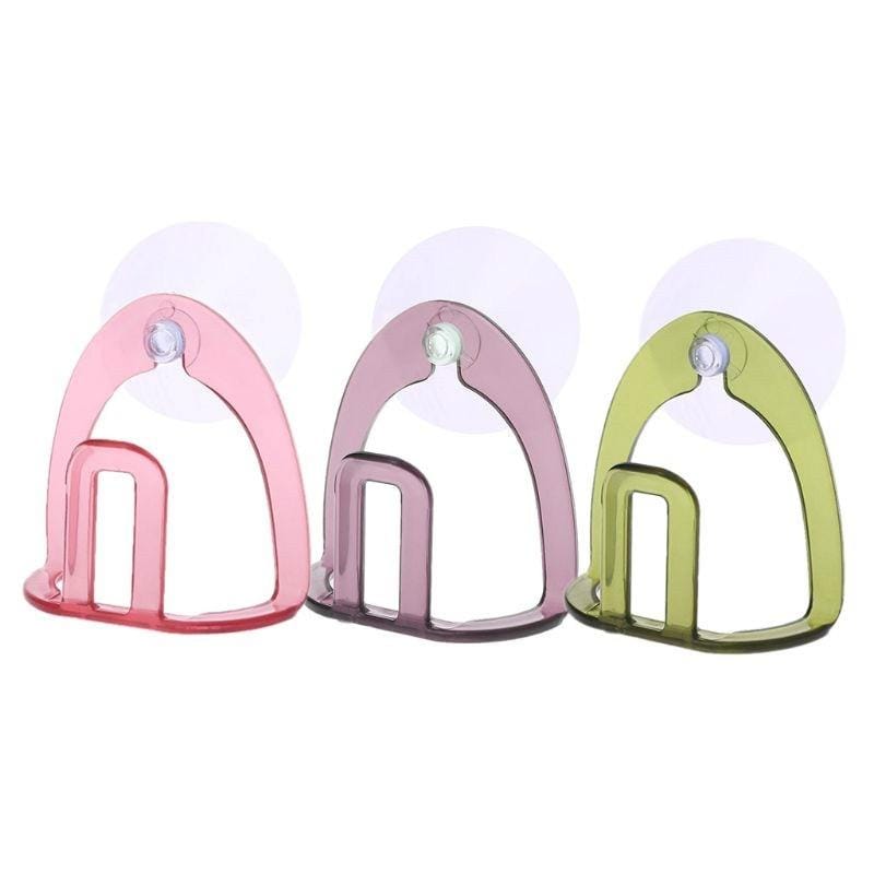 Sink Drain Suction Cup Sponge Soap Shelf Storage Rack, Size:7�7cm (Pink)