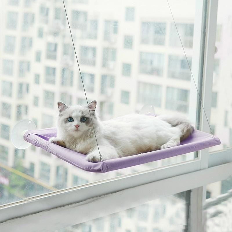 Pets Suction Cup Cat Hammock Window Hanging Hammock (Purple )