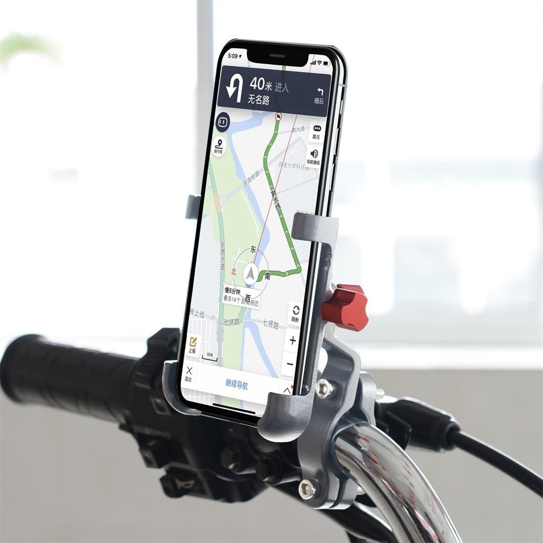 WUPP CS-896A1 Multi-function Motorcycle Aluminum Alloy Mobile Phone Holder (Silver)