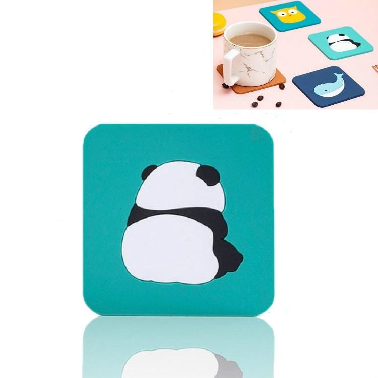 10 PCS Anti-scald and Heat-resistant Placemats Home Waterproof and Oil-proof Table Mats Silicone Coasters, Size:Small, Style:Panda