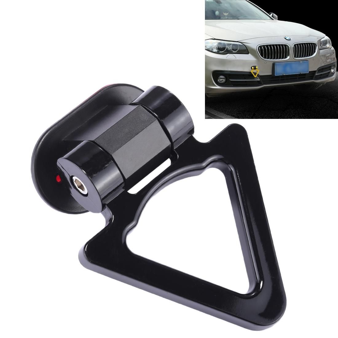 Car Truck Bumper Triangle Tow Hook Adhesive Decal Sticker Exterior Decoration (Black)