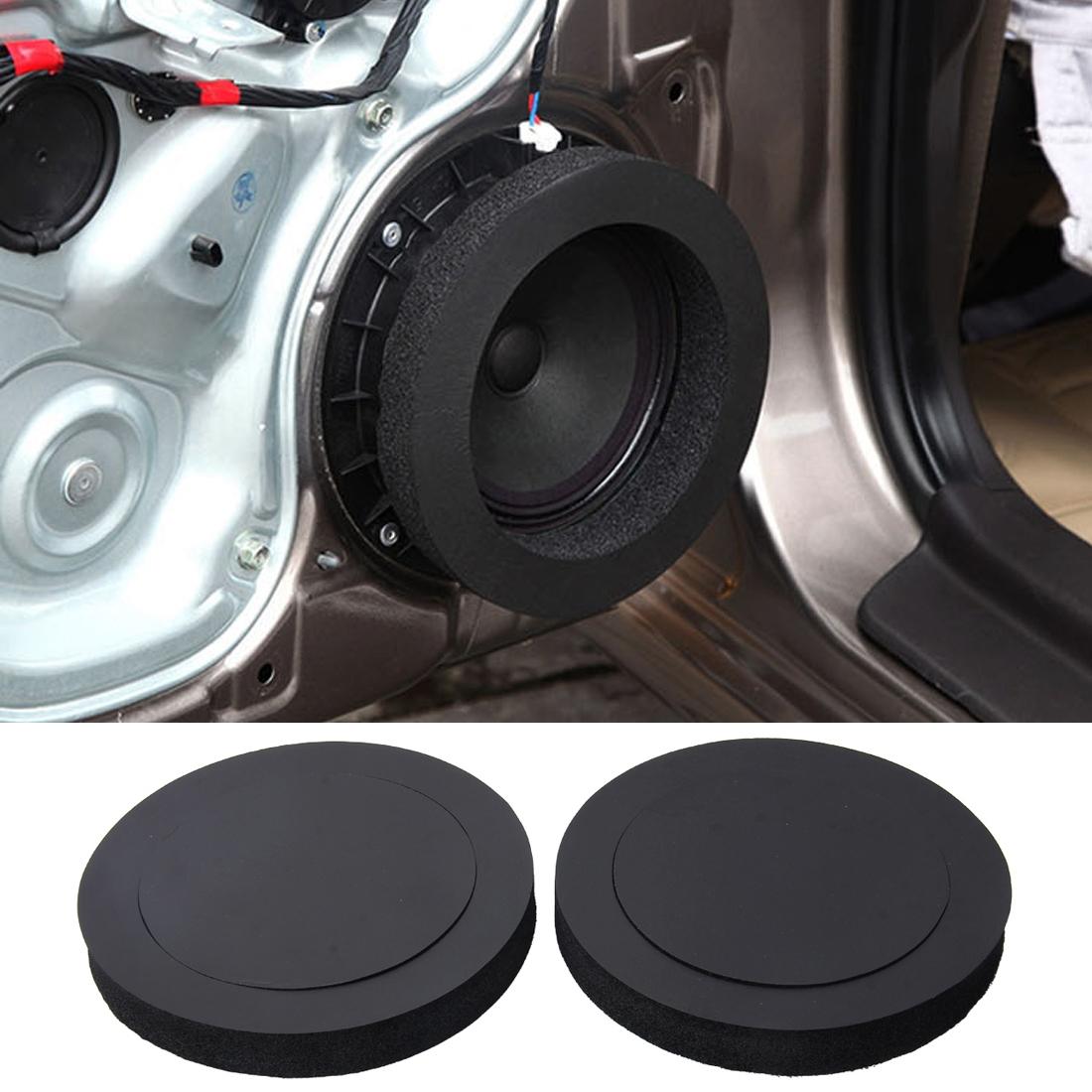 2 PCS Car Sound Insulation Speaker Soundproof Cotton with Self Adhesive Car Sound Insulation Cotton, Outer Diameter : 19.5 cm, Inner Diameter: 14.3 cm