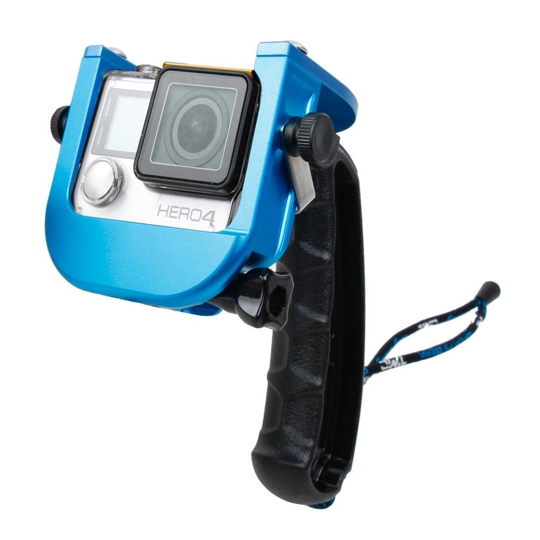 TMC P4 Trigger Handheld Grip CNC Metal Stick Monopod Mount for GoPro HERO4 /3+ (Blue)