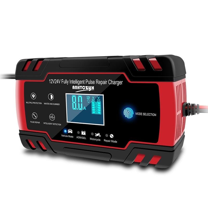 ANHTCzyx 12V 8A  / 24V 4A Automobile Battery Charger Motorcycle Battery Repair Type AGM (AU Plug)