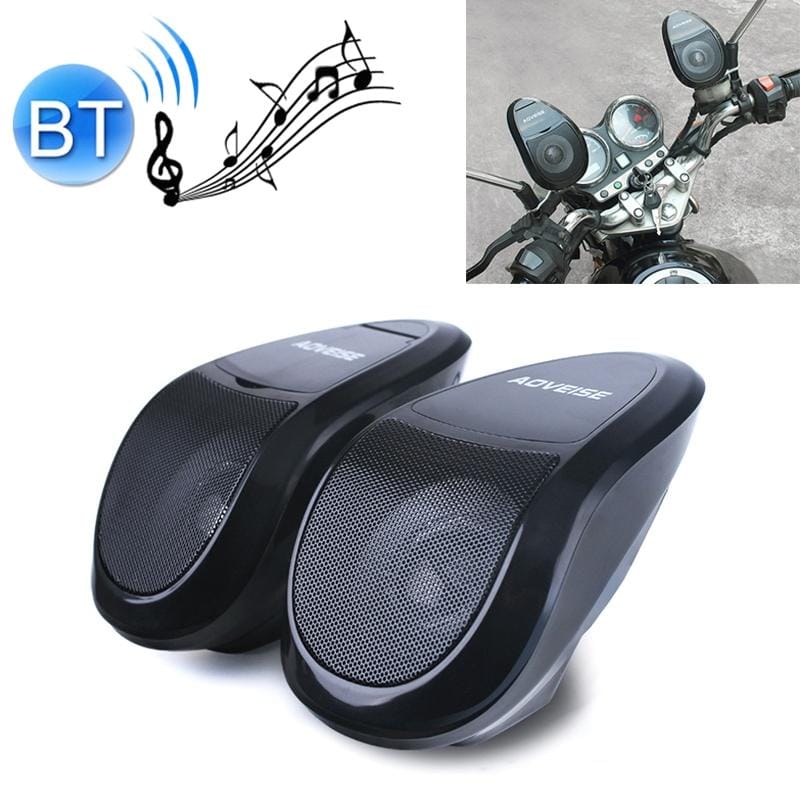 AOVEISE MT493 12V Multi-functional Waterproof Motorcycle Bluetooth Modified Audio Amplifier with Lamp, Support FM & Wired Control (Black)