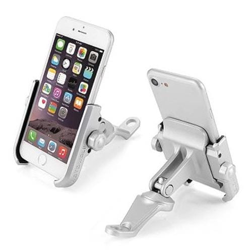 Motorcycle Rear View Mirror Aluminum Alloy Phone Bracket, Suitable for 4-6 inch Device (Silver)