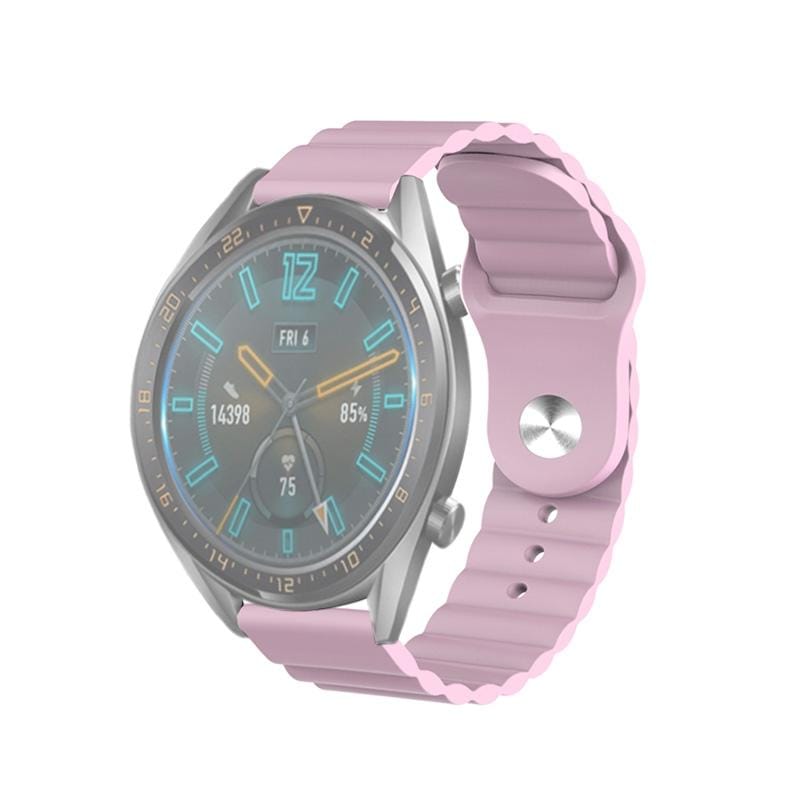22mm For Huawei Watch GT2e / GT2 46mm Reverse Buckle Wave Silicone Strap (Light Purple)