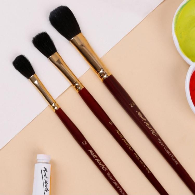 3 PCS Montmartre Squirrel Hair Fat Flat Peak Watercolor Pen Hand-painted Hair Wolf Hair Watercolor Brush, Specification:Fat Bianfeng No. 16