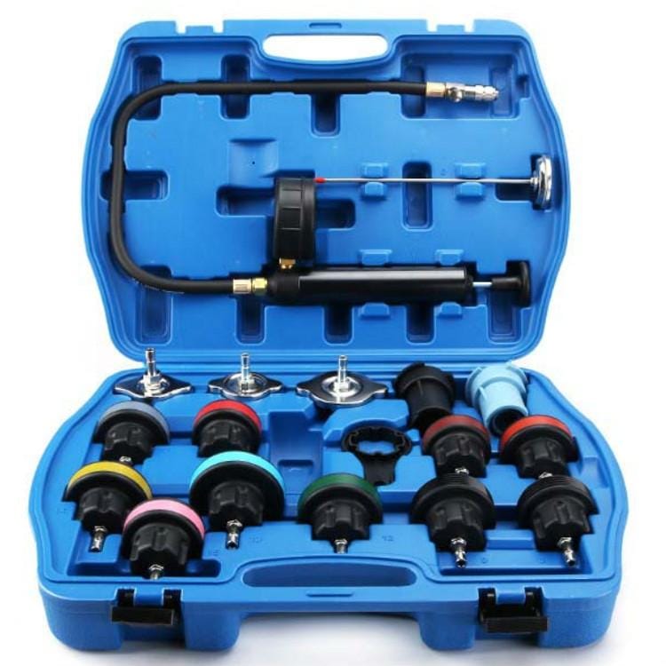 18 in 1 Water Tank Leak Detector Car Cooling System Tester Auto Repair Pressure Gauge Pump Gas Gauge