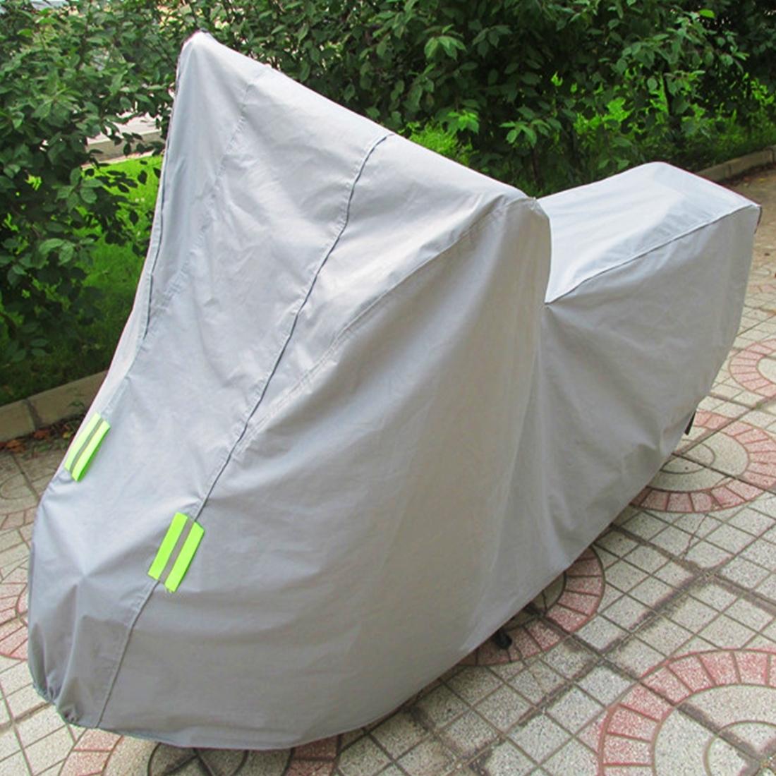 Outdoor Universal Anti-Dust Sunproof Waterproof Motorcycle Aluminum Film Flocking Cover with Warning Strips, Fits Bike up to 2.3m In Length, Size: 232x100x125cm