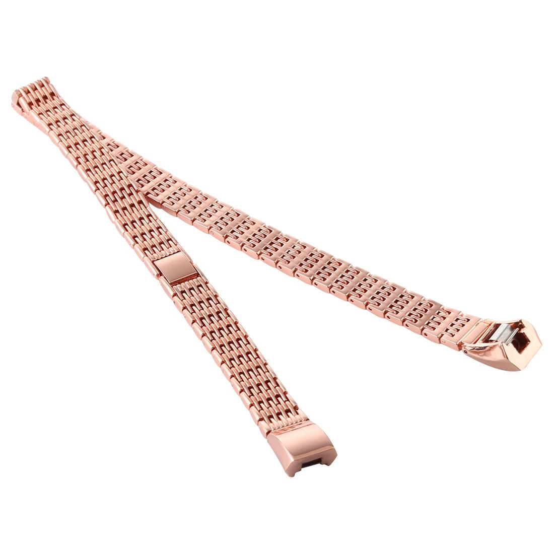 For Fitbit Alta Stainless Steel Replacement Wrist Strap Watchband (Rose Gold)
