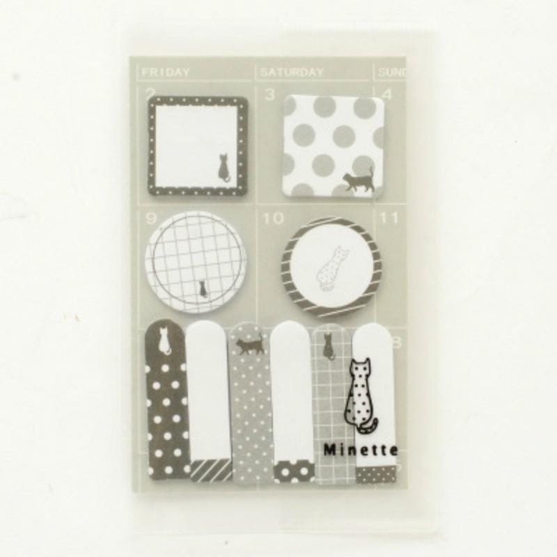 2 PCS Creative Cute Cartoon Week Plan N Times Post Sticky Note Pocket Account Accessories Free Stickers (Gray)