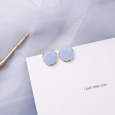 Summer Blue Geometric Acrylic Hollow Drop Earrings for Women Party Beach Jewelry (11059)