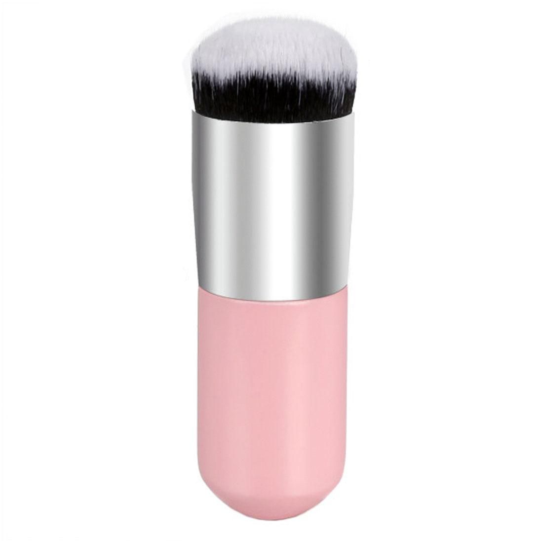 Short Wooden Handle Large Round Head Buffer Foundation Powder Makeup Brushes Plump Round Brush Makeup BB Cream Tools (White)