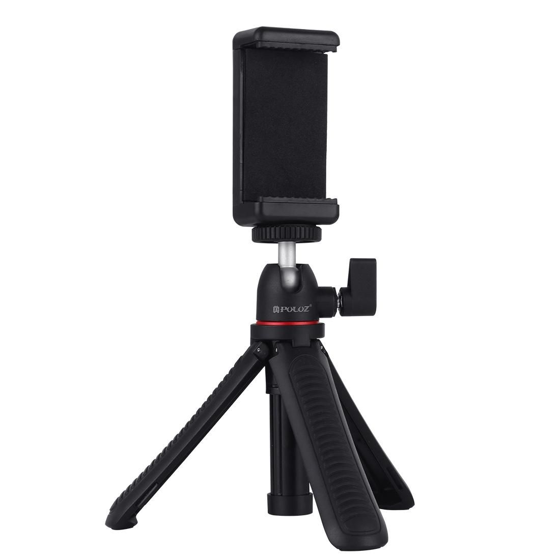 PULUZ Selfie Sticks Tripod Mount + Phone Clamp with Tripod Adapter & Long Screw (Black)