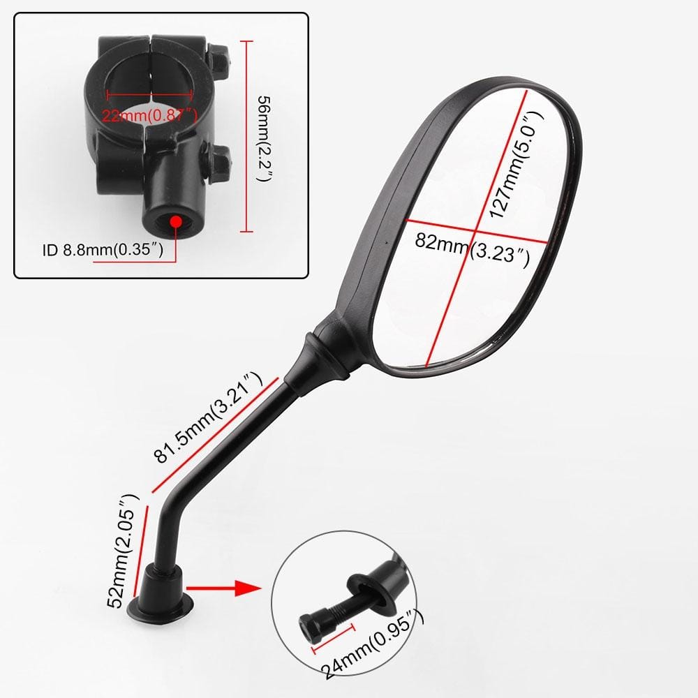 MB-MR006-BK Motorcycle Modified Universal Rear View Mirror Set with Handle Adapter