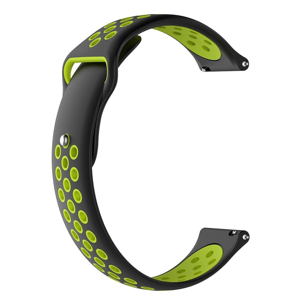 For Garmin Fenix Chronos Two-colors Replacement Wrist Strap Watchband (Black Lime)