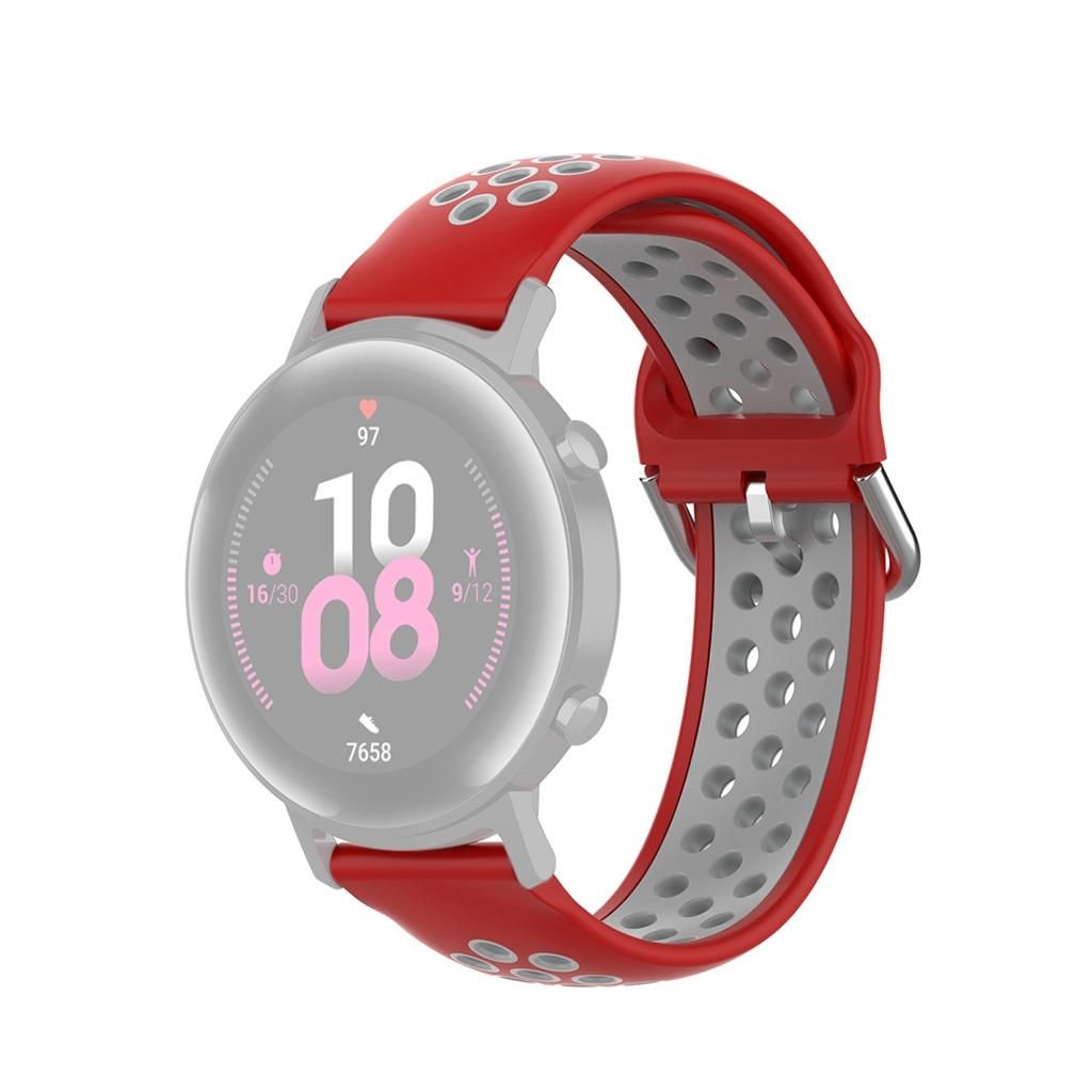 22mm For Huawei Watch GT2e/GT/GT2 46MM Fashion Inner Buckle Silicone Strap (Red grey)