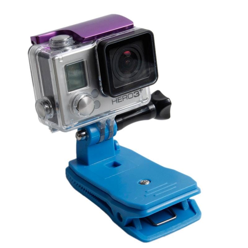 TMC 360 Degree Rotation Backpack Rec-Mounts Clip Clamp Mount for GoPro  NEW HERO /HERO6   /5 Session /5 /4 Session /4 /3+ /3 /2 /1, Other Sport Cameras (Blue)