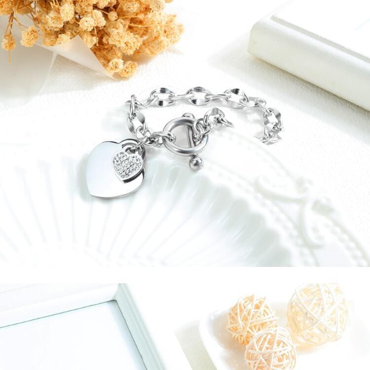 OPK 1012 Love Bracelet Diamond Hand Jewelry Ladies Bracelet, Color:Steel Color