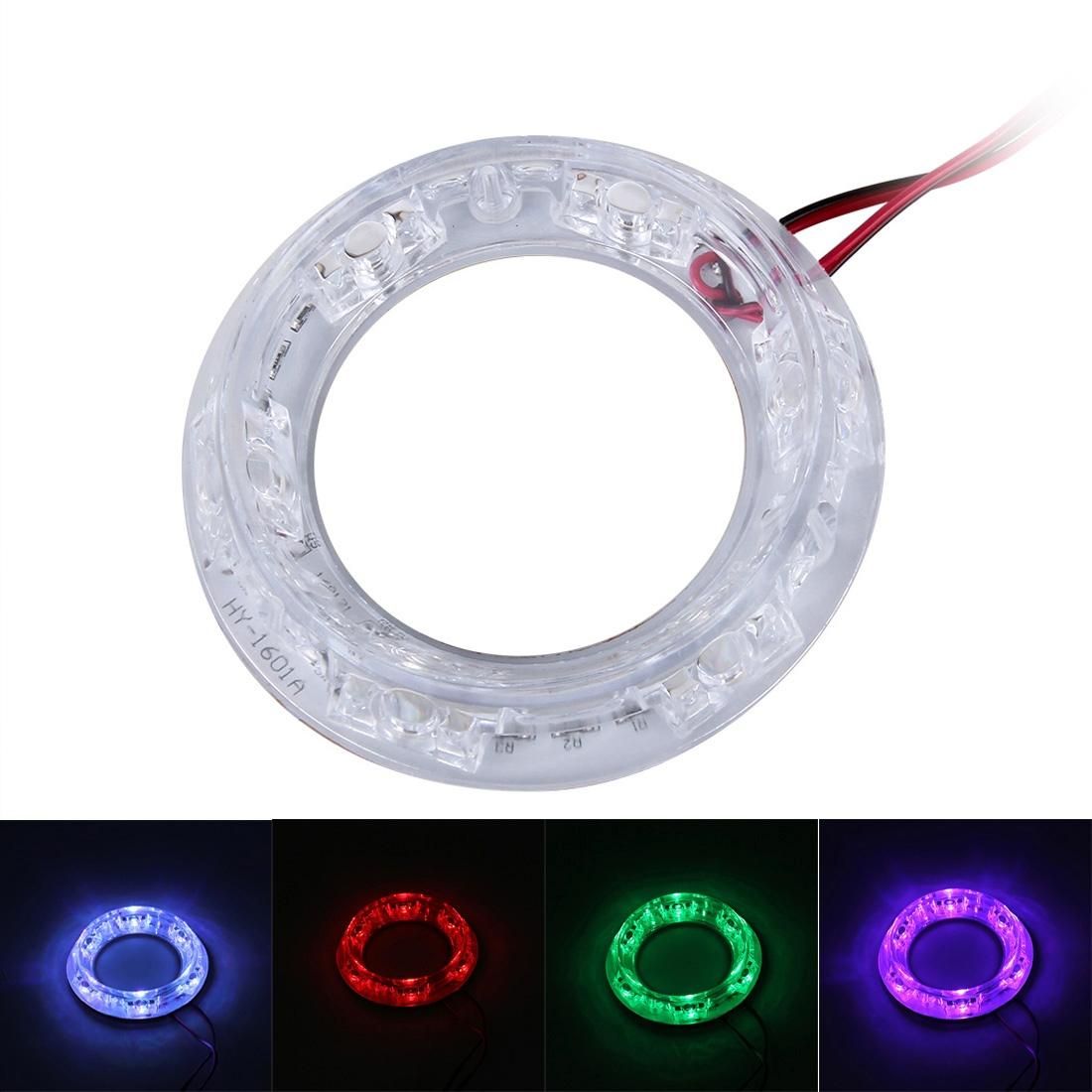HY-1601A 2W 6 LEDs Car Angel Eyes Light, DC 12V (Colorful Light)