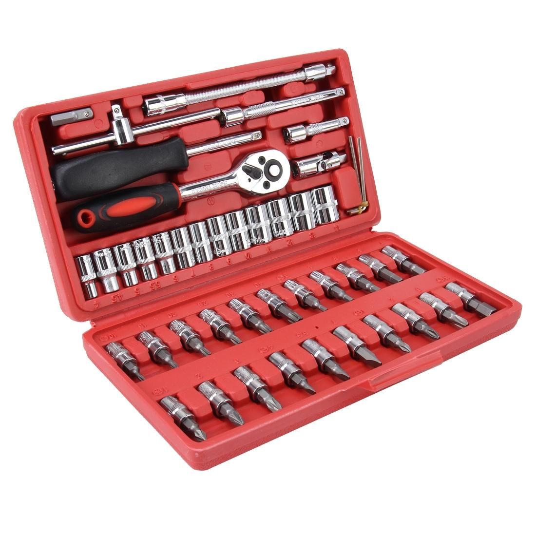 46 in 1 Car Repair Tool Socket Sets Combination Tool Wrench Set