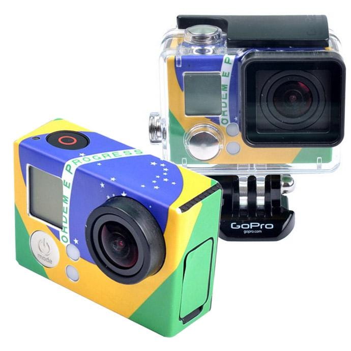 Retro Brazil Flag Pattern Case Sticker for GoPro HERO3+ /3 (Style4)