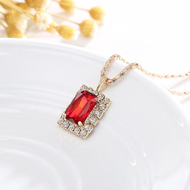 Square Crystal Necklace Earrings Ring For Women Jewelry Sets (Black)