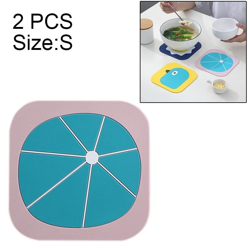 2 PCS Creative Cartoon Insulation Pad Home Dining Mat Coaster Silicone Anti-scalding Bowl Mat, Size:S (Leaf)